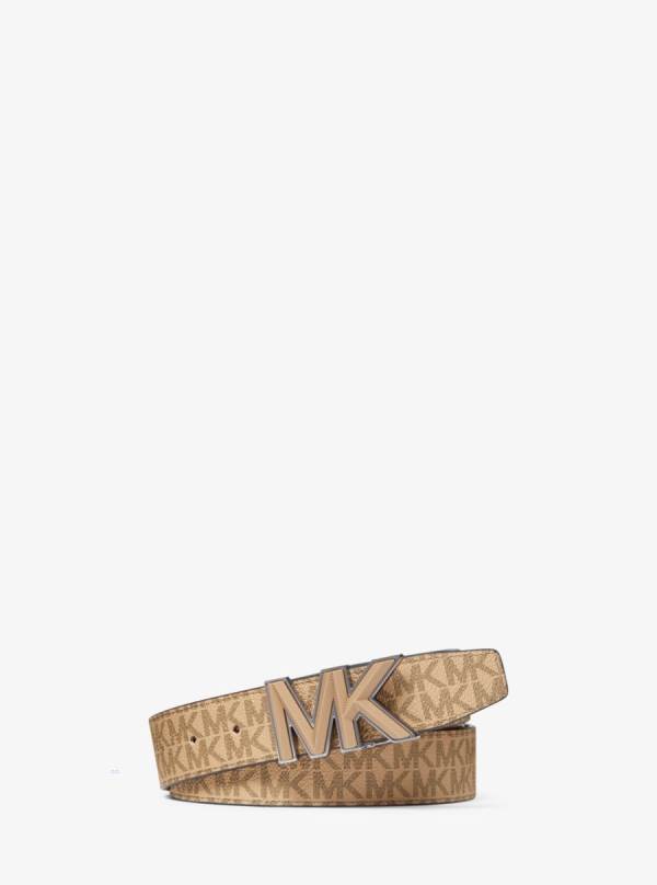 Panske Opasky Michael Kors Logo Hnede - Doplnky Michael Kors Sleva | AQMTH-6714